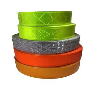 5cm x 5m 마이크로 프리즘 형광 반사판 시트 스트립 도로 안전 의류 용 PVC 격자 반사 경고 테이프