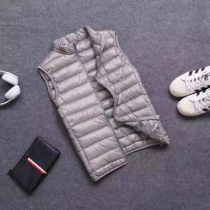 초경량 슬리브리스 패딩 조끼 자켓, 초박형 보온 경량 다운 자켓, 겨울 남성용 덕다운 조끼 코트
