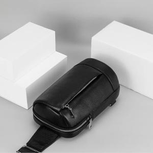 신상품 2025 천연 가죽 남성용 체스트 백 소가죽 싱글 숄더 슬랜트 백 백팩 캐주얼 트렌디 대용량 프론트 체스트 백