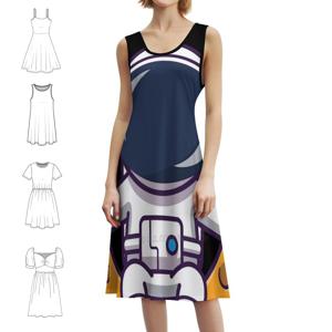 귀여운 달에 떠다니는 스윙 온 문 스윗하트 넥라인 드레스, 여성용 우아한 여름 파티 드레스, 스윙 탑 골프 스윙 슈트, 스윙 타임 이브닝 드레스