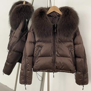 여성용 겨울 자켓 천연 모피 코트 다운 자켓 여성 겨울 코트 경량 패딩 여성 의류 신상품 코트 & 자켓