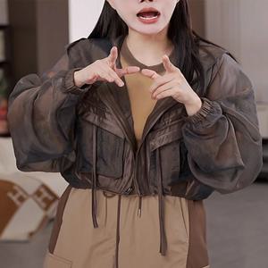 여름 얇은 디자인 모자 자외선 차단 의류 겉옷 여성용 통기성 하이에이드 자외선 차단복 통근 슬레 루즈...