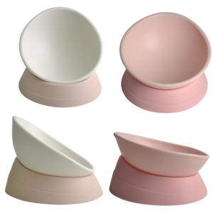 (70% 1+1 땡처리) 강아지 고양이 식기 각도조절 척추보호 밥그릇 물그릇 x 2개 색상랜덤