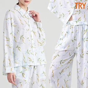 여성면잠옷 순면 40수 주름 파자마 홈웨어 9부 세트