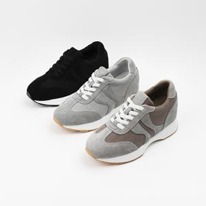 신난다슈 여성 스니커즈 7cm 키높이 운동화 소가죽 스웨이드 통굽 MRO257235