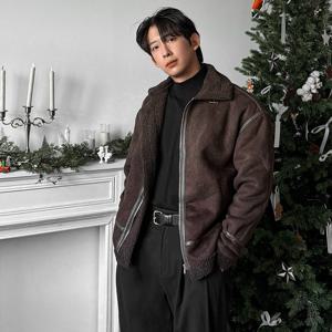 일러 남자 기본 댄디핏 스웨이드 무스탕 자켓