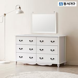 EDF 화이트 3단 와이드 서랍장+화장대 세트 DF902432