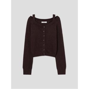 오프숄더 긴소매 카디건  브라운 (355X5ALY1D)