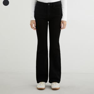 게스진 여성 이중지 블랙 플레어부츠컷 YP4D9197