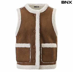 정상가:59,000원 ㅣ 시어링 양털 배색 포켓 버튼업 베스트 (BX4VT010L0)