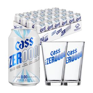 카스 올제로 0.00 330ml X 24캔+올제로 전용잔 2개 무알콜 맥주맛 음료