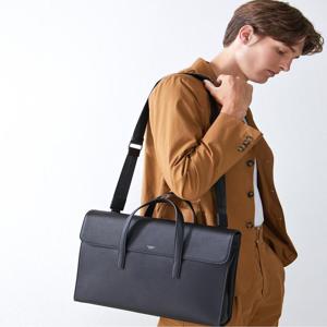 [인기신상] HJBA6E411BK_남성 블랙 로고배색 가죽 서류가방