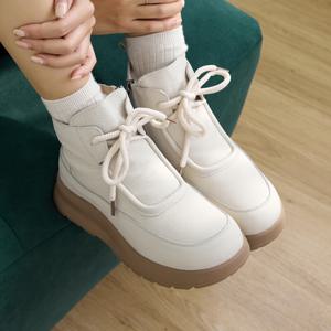 [브리치]  /  천연소가죽 천연양털 빈나 앵클부츠 4.5cm