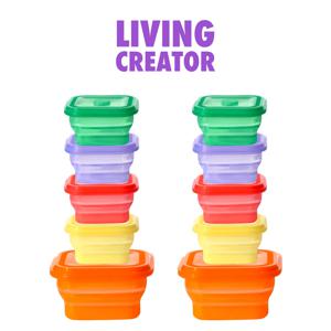 접이식 실리콘 용기 푸쉬락 10종 세트 전자레인지 냉동밥 보관 밀폐용기