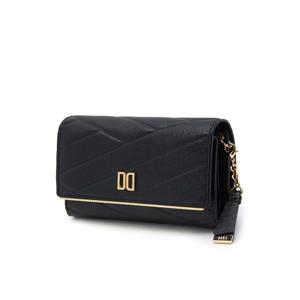 [닥스핸드백]블랙 칼라일 패턴 골드 DD 3단 반지갑 DCWA4F414BK