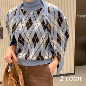 [브리치]  / 빈.스 아가일 가디건 (2color)