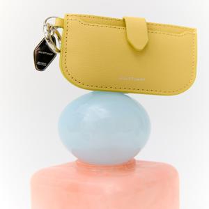 뉴욕 액세서리 JAWA5F234Y1 [보우2][키링포함] 라이트 옐로우 소가죽 카드지갑 겸