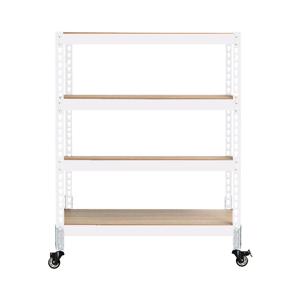 철제 조립식 강화 대형바퀴 이동식선반 4단 1000 x 900 x 1200