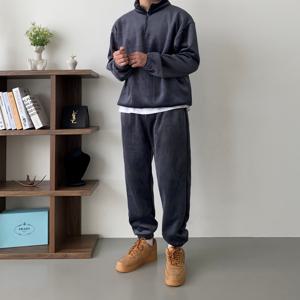 [셋업] 벨벳트레이닝세트 양털안감 기모트레이닝 겨울 아노락 커플 셋업 반집업 맨투맨 따뜻한 골덴