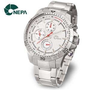 네파 남성 정장 야광 메탈 손목시계 N5025-WHITE