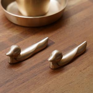 방짜유기 오리 수저받침 대 2P