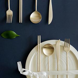 방짜유기 달 커트러리 2인 풀세트