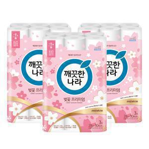 깨끗한나라 벚꽃 프리미엄 28m 30롤 X 3팩