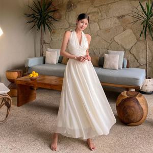 [브리치] 비바럽 / 원피스 셀프웨딩드레스 화이트 쉬폰 바캉스 OP20068F