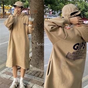 후드 롱 원피스 기모 박시 오버핏 포켓 원피스 HLO-05 (18040539)