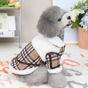 체크 무스탕 자켓 겨울 반려견옷 애견 강아지 강아지옷 강아지옷 강아지옷올인원 애견옷