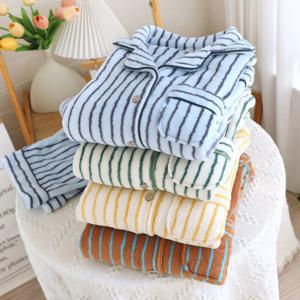 [브리치]  / 스트라이프 극세사 파자마 수면 잠옷세트 겨울 홈웨어