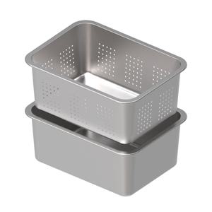 올지 물빠짐 설거지통 2단세트 스텐 11L 대형 통 불림 사각 싱크대 설겆이 스테인레스 304 키친 주방