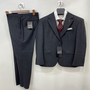 남자 가을겨울 울70% 차콜 잔체크 면접 예복 혼주 빅사이즈 정장 수트 양복 세트 115사이즈_JK