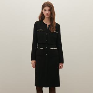 [샤틴]자바라 장식 트위드 원피스 S254B610