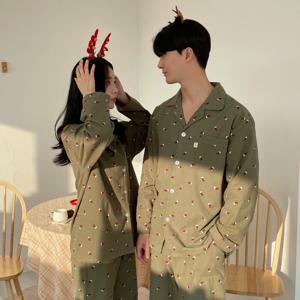 [브리치]  / 산타양말 크리스마스 순면 100% 겨울 커플 잠옷