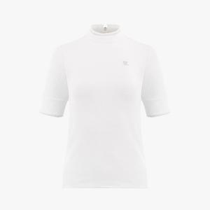 프릴 하이넥 칠부티셔츠 (화이트)