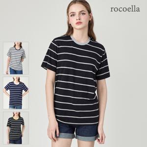 카레나 코튼모달 여성 스트라이프 오버핏 티셔츠