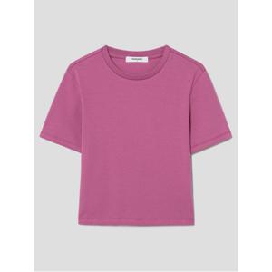 코튼스판 크롭 반소매 티셔츠  핑크 (355742LY2X)