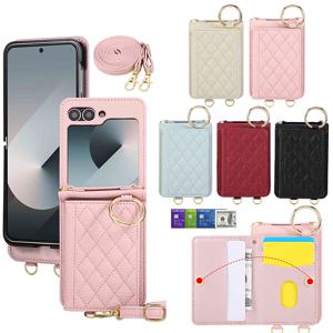 갤럭시 z플립 7 6 5 4 3 가죽 카드 수납 지갑 스탠드 핸드 스트랩 목걸이 힌지 보호 링 케이스