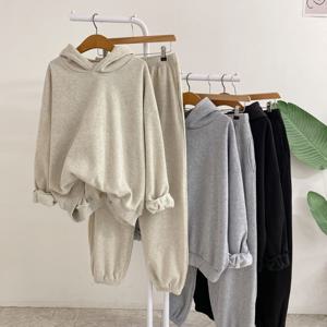 [브리치]  /  세트  폴스브 기모 무지 후드 조거 팬츠(3color)