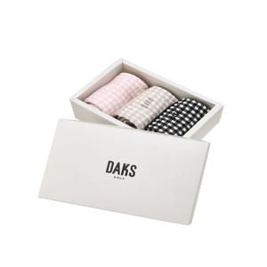 닥스 골프 여성 [[25FW]] DNSS5F901BK [ONLINE EXCLUSIVE] 블랙 체크 조직 3족 양말 세트