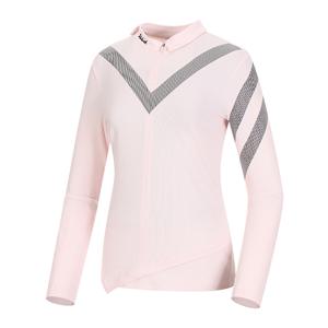 여성 골프 브이프린트 반집업 티셔츠 VLTSM905_LP