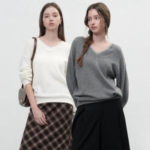 레이어드 브이넥 니트 풀오버[3COL]/WBE3L05512