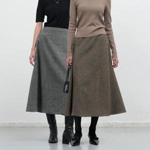 울 플레어 롱 스커트 2COL / WBE4L13517