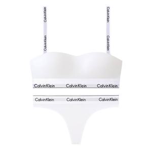 CK 여성 아이콘 코튼 모달 반도 브라+티팬티 세트 QF8497+F3786 WHITE
