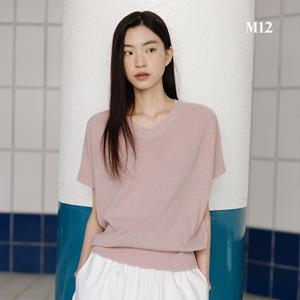 M12 25SS 여성 브이넥 돌먼니트 4종
