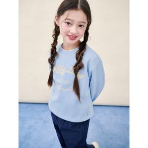 [택가 73,000] 부클 자수 기모 스웨트 셔츠 - 스카이 블루 (BI5Y41U02Q)