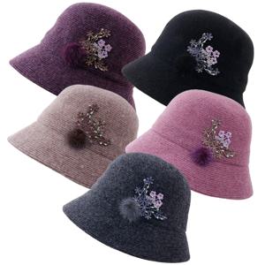 솜방울 니트 울 벙거지 5color 엄마 중년 여성 겨울 방한모자/CL-B95