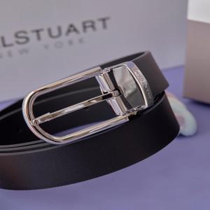 블랙 실버 버클 남자 가죽 벨트 JUBE5F072