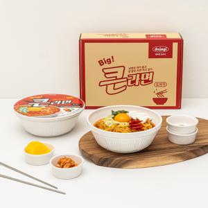 큰라면 도자기 컵라면 그릇 면기 세트 + 찬기 2종